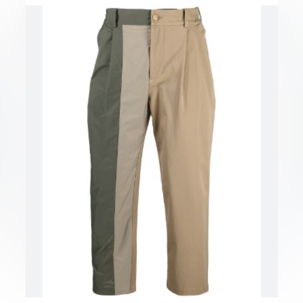 Shop Feng Chen Wang Asymmetric Panel Chino Trousers